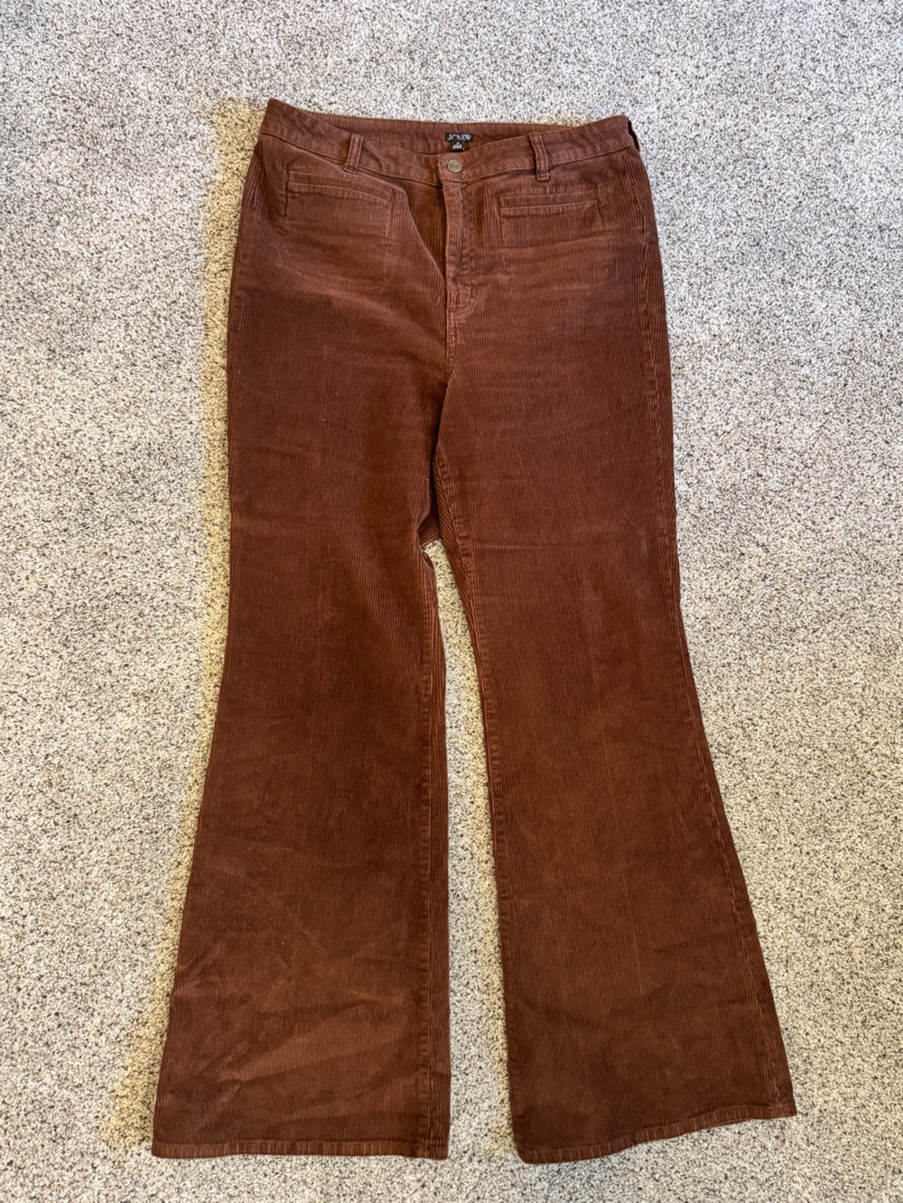 J.Crew Brown Corduroy Patch Pocket Wide Leg Pants Size 31